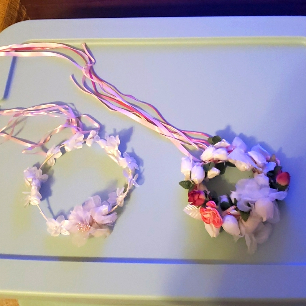 Two flower crowns from ballet recitals in the 90s.